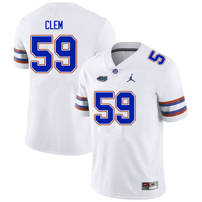 Men #59 Hayden Clem Florida Gators College Football Jerseys Sale-White - Click Image to Close